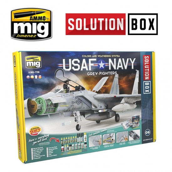 Solution Box - USAF Navy Grey Fighters Colours and Weathering System