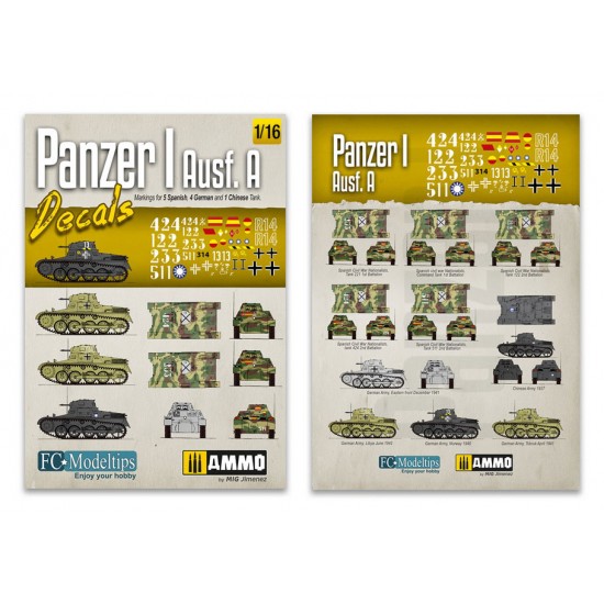 Decals for 1/16 Panzer I Ausf. A Light Tank