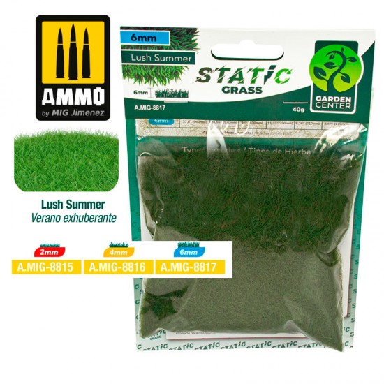 Static Grass - Lush Summer Fibre Length: 6mm (40gr/bag)