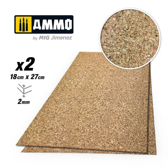 Create Cork - Medium Grain (2mm x 180mm x 270mm, 2pcs)