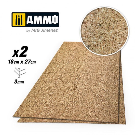 Create Cork - Medium Grain (3mm x 180mm x 270mm, 2pcs)