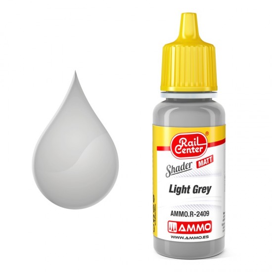 Rail Center Matt Shader Light Grey (17ml, acrylic-based, matt, high-flow, translucent) 