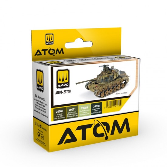 Acrylic Paints set - ATOM #Vietnam War Vehicles Colours (4 jars, each: 20mL)