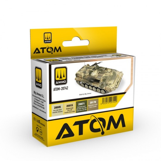 Acrylic Paints set - ATOM #Soviet-Afghan War 1979-89 Soviet Camouflage Colours (4 jars, each: 20mL)