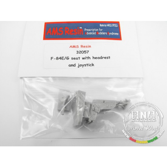1/32 Corrected F-84E/F-84G Seat w/Belts, Headrest & Joystick (for HobbyBoss F-84E/G kit)