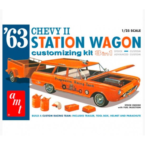 1/25 1963 Chevy II Station Wagon w/Trailer