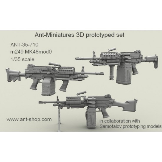 1/35 M249 MK48 mod 0 7.62mm Machine Gun with LBT MK48 Box Mag