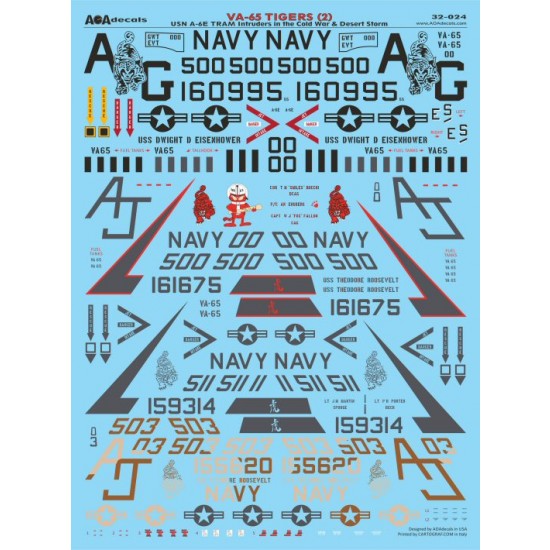 1/32 VA-65 Tigers #2 - USN A-6E TRAM Intruders Cold War & Desert Storm for Trumpeter A-6