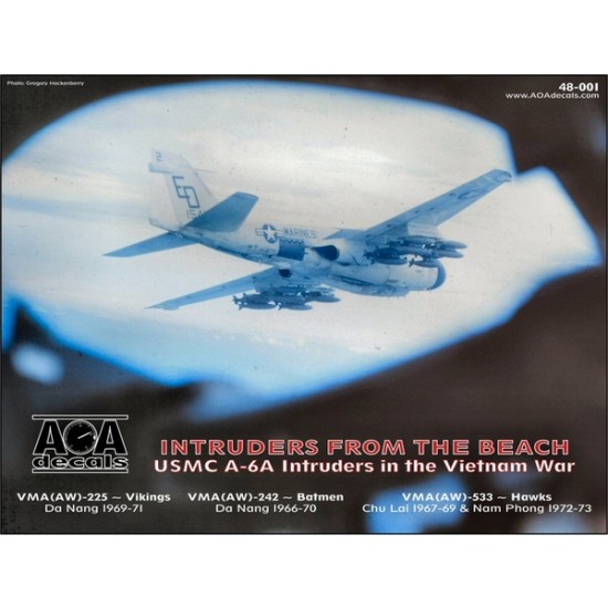 Decals for 1/48 USMC Grumman A-6A Intruders in Vietnam War: Intruders from the Beach