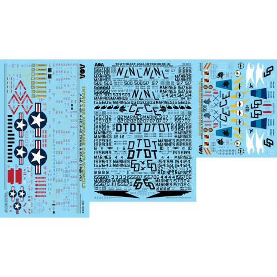 1/48 Southeast Asia #1 Vietnam War USMC A-6A, A-6B, & KA-6D Intruders Decal for HobbyBoss