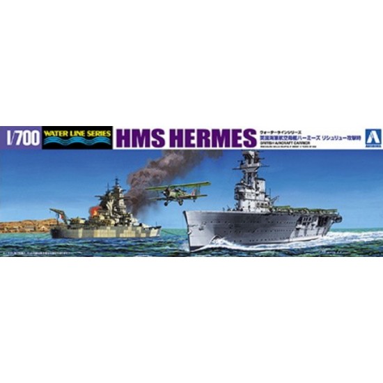 1/700 British Aircraft Carrier HMS Hermes Attacks Richelie