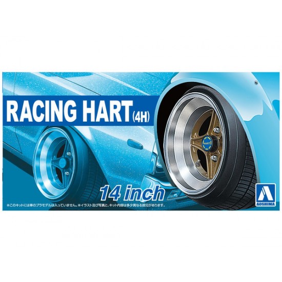 1/24 14inch Racing Hart (4H) Wheels and Tyres Set 