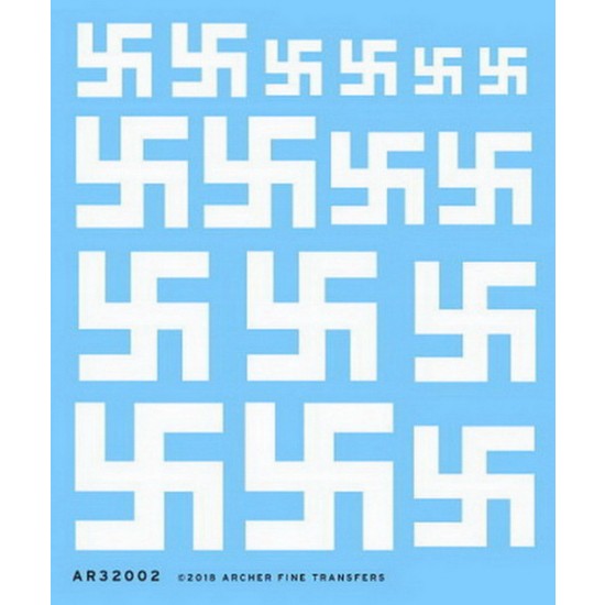 1/32 Swastikas for Aircraft (solid white, dry transfers)