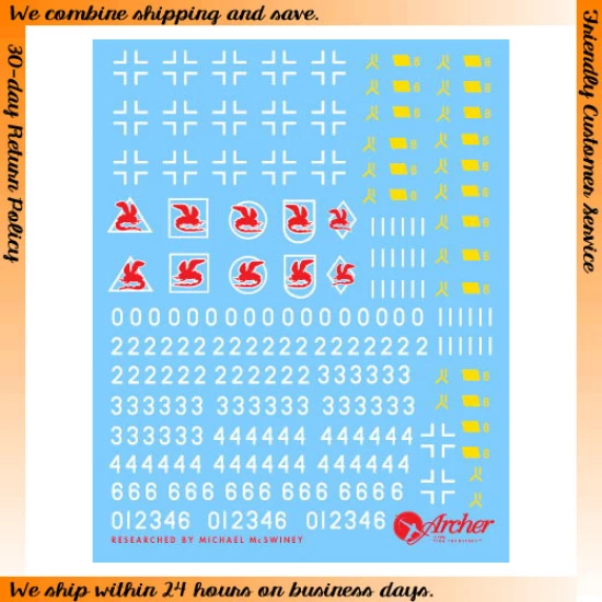 Dry Transfers for 1/35 Panzer III Ausf J 6th Company