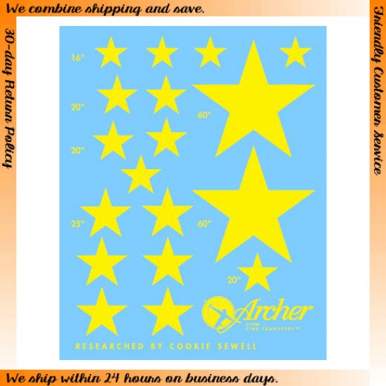 1/35 US Vehicle Stars for Shermans (yellow)