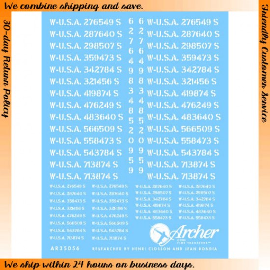 1/35 Early War Registration Codes (Stencil, White) for Trucks &Ambulances