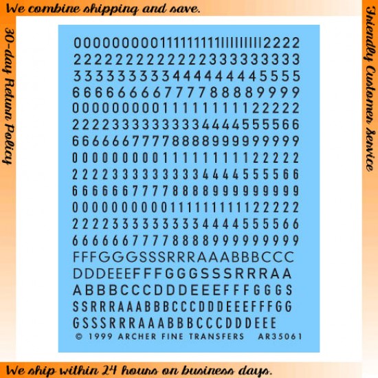1/35 Small Letters and Numbers (Black)
