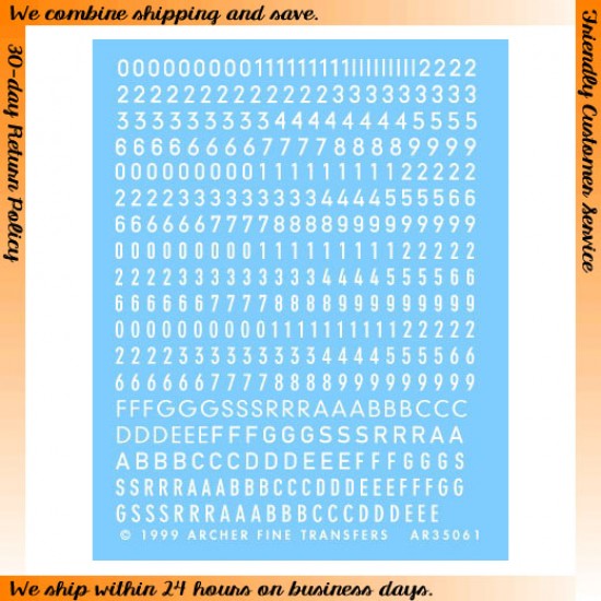 1/35 Small Letters and Numbers (White) 