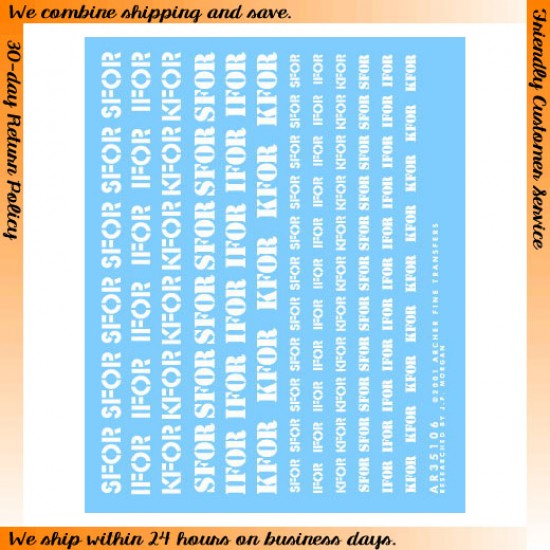 1/35 Small SFOR, IFOR and KFOR Markings (White) 