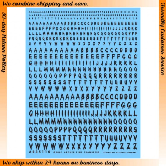 1/35 Generic Hand Lettering with Drips (Black) 