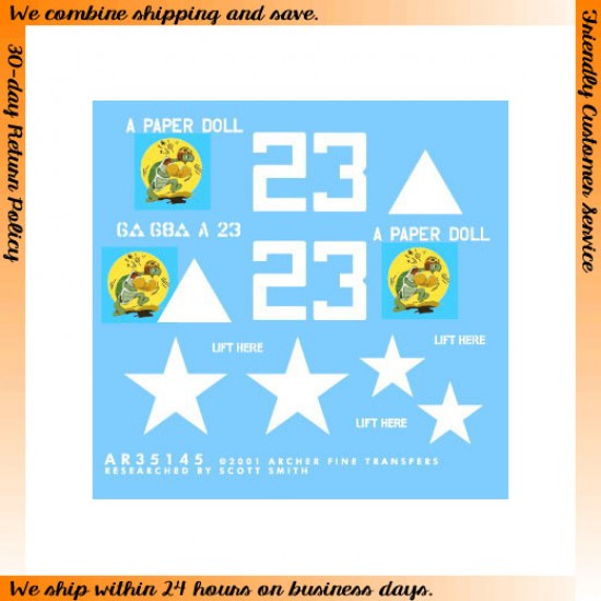 Dry Transfers for 1/35 US 6th Armoured Division M4A3E8 "23" 