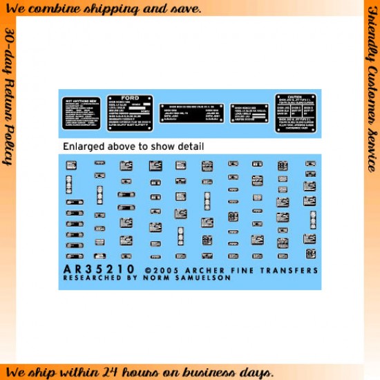 1/35 Generic US & Allied Interior Placards (black on silver)