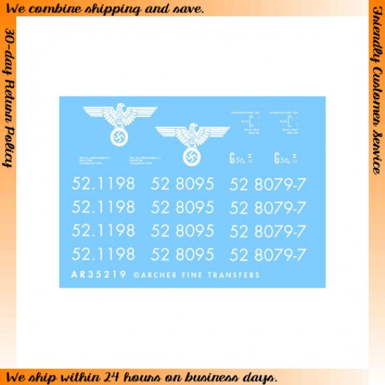 Dry Transfers for 1/35 BR-52 Kriegslokomotive 
