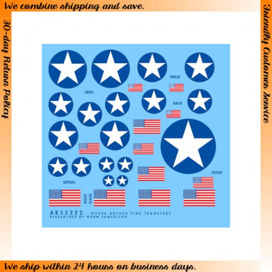 1/35 Stars & Flags for US M2 Halftracks in North Africa