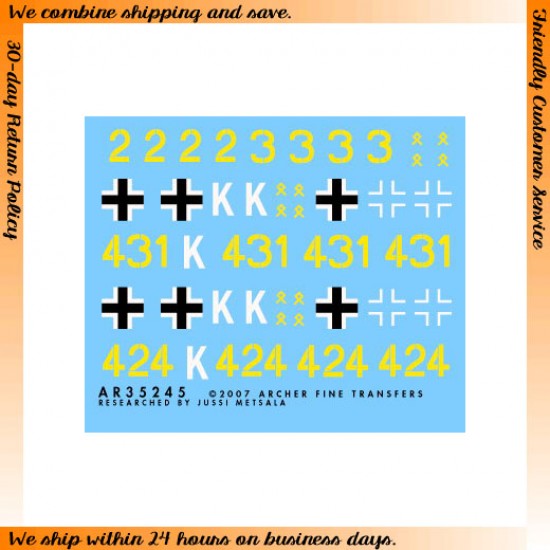 Dry Transfers for 1/35 14th Panther Division Panther IV Ausf. F1 & F2