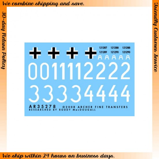 Dry Transfers for 1/35 9 SS Panzer Div. Hohenstaufen Panther Ausf G's 1944-45