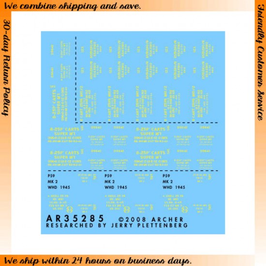 1/35 25pdr Box Stencils for Cartridges and Shell Boxes