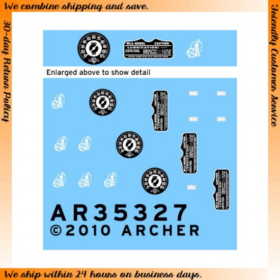 1/35 H.D. Motorcycle Instruments &Placards for Miniart kit #35080