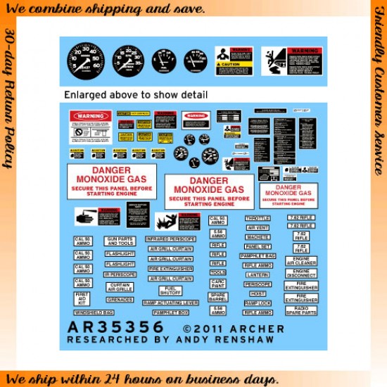 Dry Transfer - 1/35 M113 Instruments &Placards