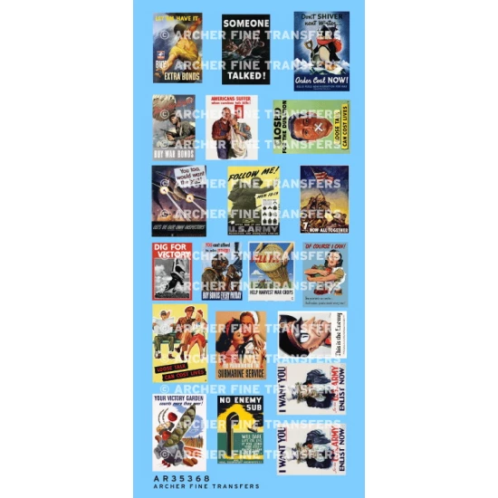 1/35 Printed Paper - WWII U.S. Victory Posters