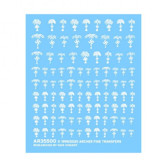 1/35 Afrika Korps/Dak Palm Insignias (White, Nano Film Decals)