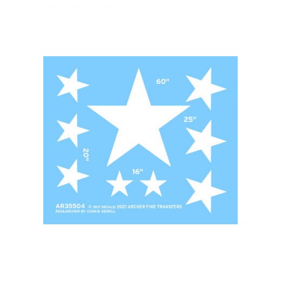 1/35 US Vehicle Stars For Shermans (NCF Decals)
