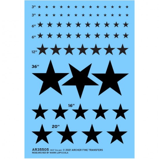 1/35 US National Insignia For Modern Vehicles (Black, NCF Decals)