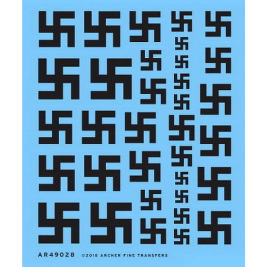 1/48 Swastikas for Aircraft (solid black, dry transfers)