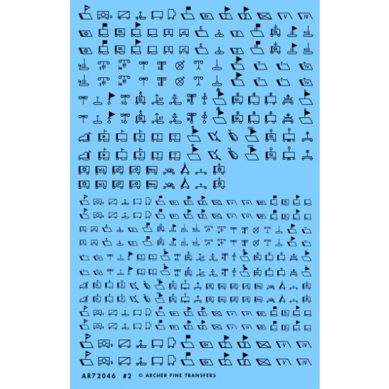 1/72 WWII German Tactical Symbols All Known 1942-1945 (Black) 