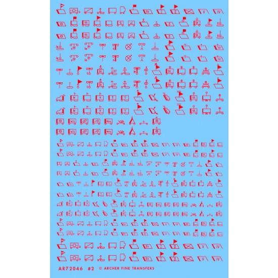1/72 WWII German Tactical Symbols All Known 1942-1945 (Red) 