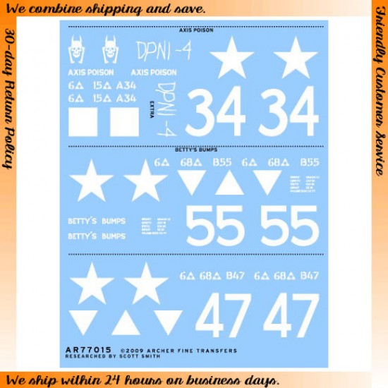Decals for 1/35 US 6th Armoured Division M4 (Early)