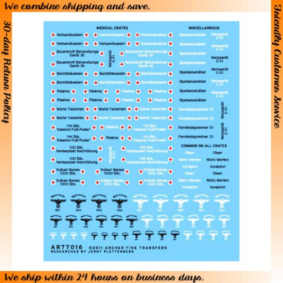 1/35 German Shipping Crate Stencils (Painted & Unpainted Shipping Boxes)