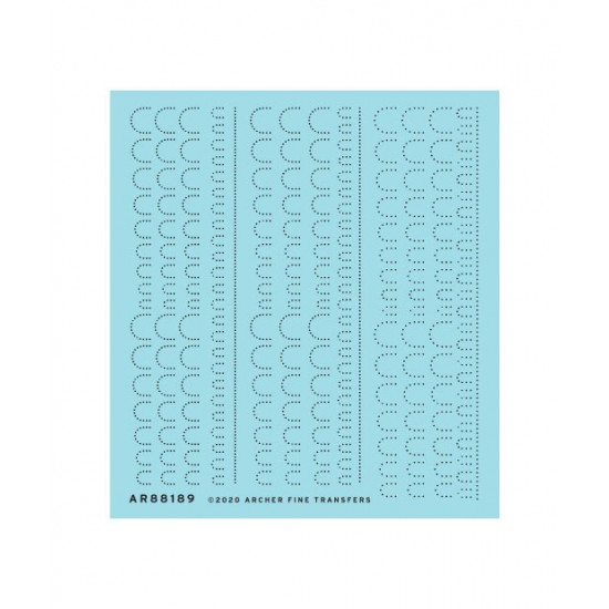 1/32 Oblong Rivet Segments (Resin on Clear Decal Film)