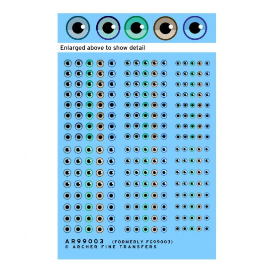 1/7 - 1/4 Human Eyeball Decals (Waterslide Decals)