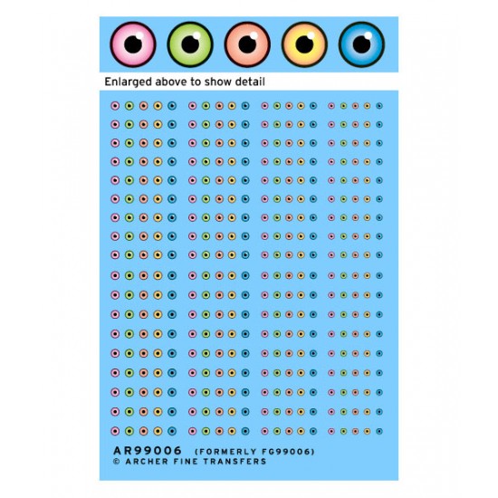 Creature Eyeball Decals w/Round Pupils #Small (Waterslide Decals)