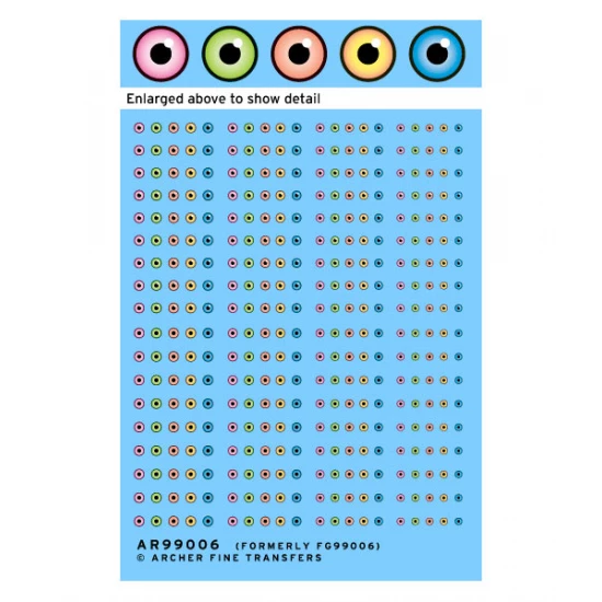 Creature Eyeball Decals w/Round Pupils #Small (Waterslide Decals)