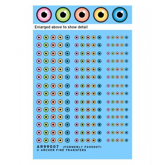 Creature Eyeball Decals w/Round Pupils #Large (Waterslide Decals)