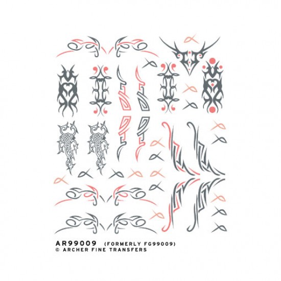 1/6 - 1/4 Tribal Tattoos (Waterslide Decals)