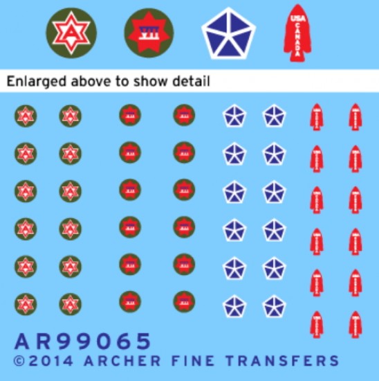 1/35 Dry Transfer - US Army Corps and Special Service Patches