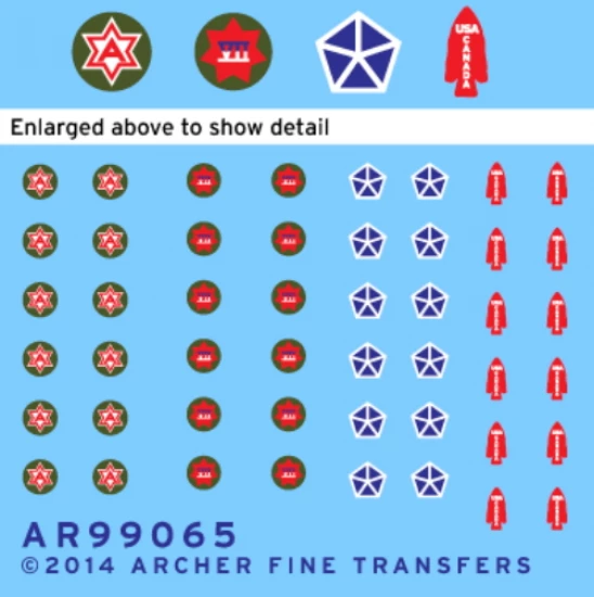 1/35 Dry Transfer - US Army Corps and Special Service Patches